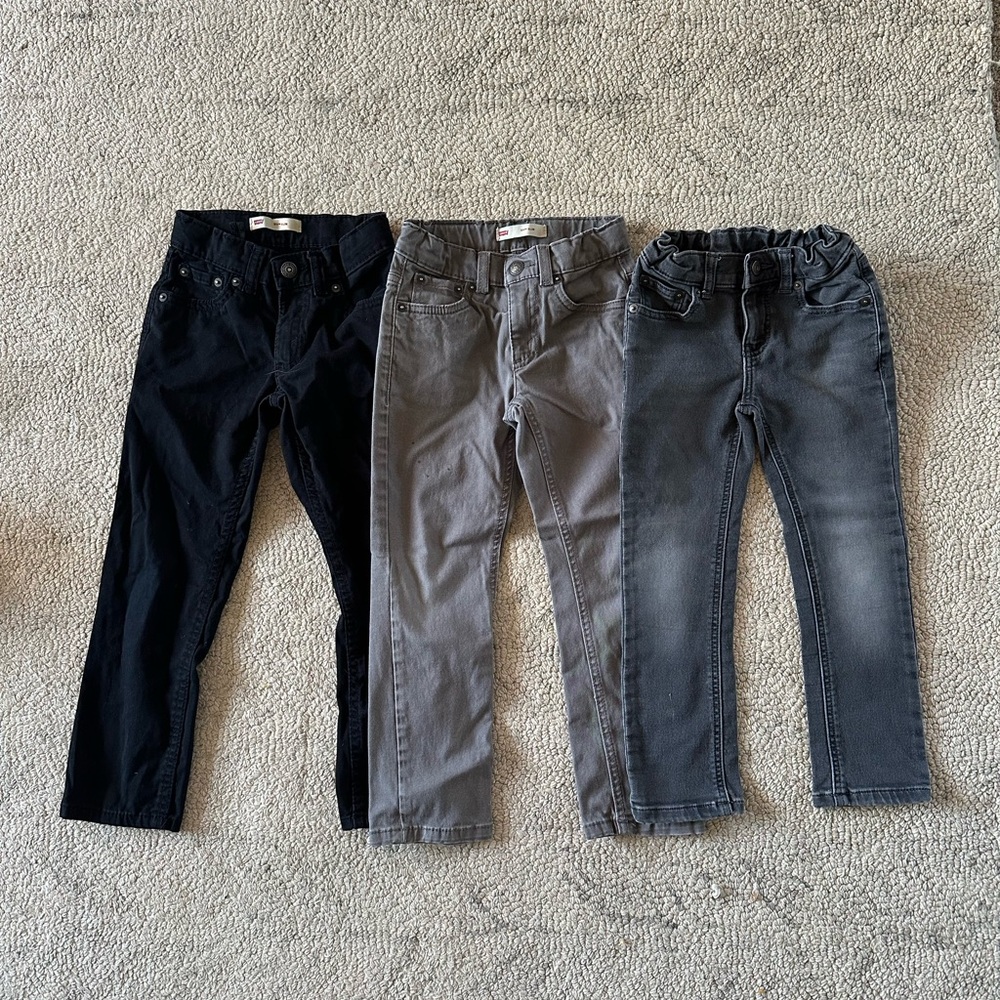 Kids' Stylish Black and Gray Jeans Set